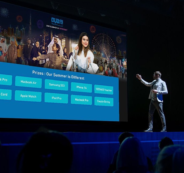 rafflo screen on stage